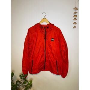 Red The North Face Lightweight Hooded Windbreaker | Rain Trail Jacket (Men's L)